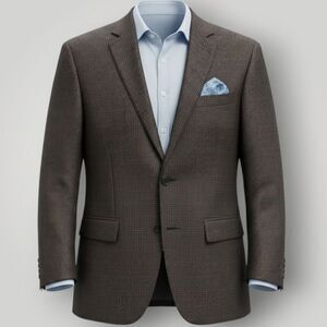 RALPH LAUREN Men's Blazer Sport Coat Two Button Suit Jacket 44R Brown Plaid Wool